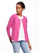 Old Navy Button Front Crew Neck Cardi For Women - Raspberry Surprise
