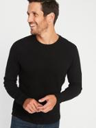 Old Navy Mens Soft-washed Thermal-knit Crew-neck Tee For Men Black Size Xxl
