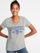 Old Navy Womens Nba Team-graphic V-neck Tee For Women Golden State Warriors Size Xs