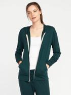 Old Navy Lightweight Jersey Zip Hoodie For Women - Emerging Emerald
