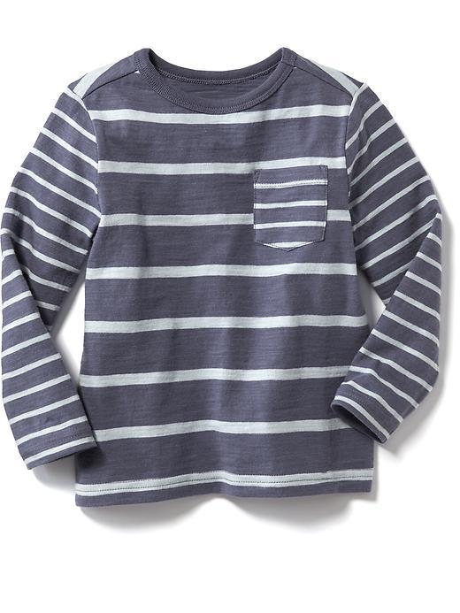 Old Navy Long Sleeve Striped Pocket Tee - Swept Away