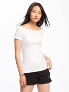 Old Navy Semi Fitted Off The Shoulder Top For Women - Cream
