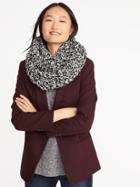 Old Navy Honeycomb Knit Infinity Scarf For Women - Black Marl
