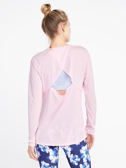 Old Navy Womens Ultra-light Cut-out Back Performance Top For Women Quartz Size Xs