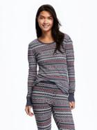 Old Navy Waffle Knit Patterned Tee For Women - Multi Print