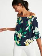 Old Navy Womens Lightweight Off-the-shoulder Swing Top For Women Navy Floral Size Xs