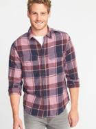 Old Navy Mens Regular-fit Built-in Flex Plaid Flannel Shirt For Men Ravenswood Size Xs