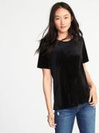 Old Navy Womens Boyfriend Velvet Top For Women Black Size L