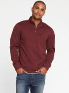 Old Navy Sweater Fleece 1/4 Zip Pullover For Men - Burgundy Heather