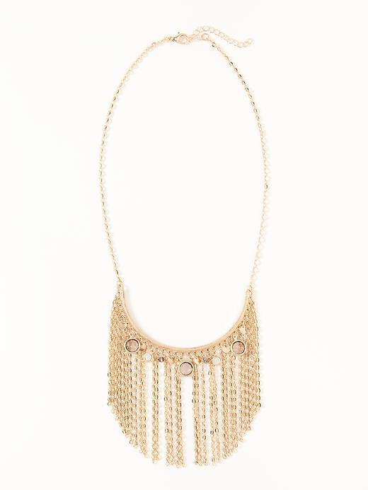 Old Navy Crystal Coin Collar Necklace For Women - Grey Opal