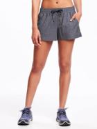 Old Navy Go Dry Semi Fitted Shorts For Women - Carbon