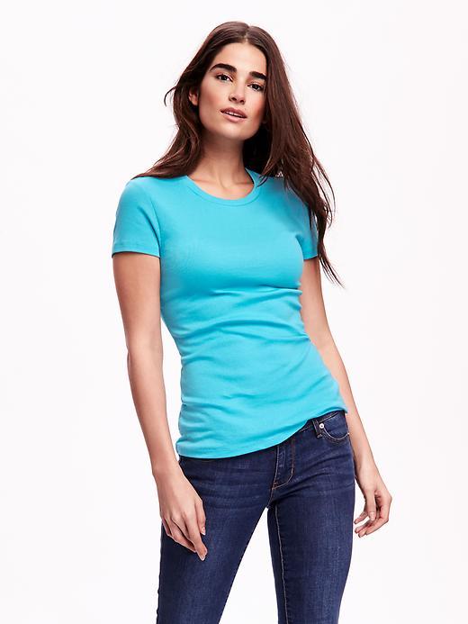Old Navy Perfect Crew Neck Tee - Cyan Sea