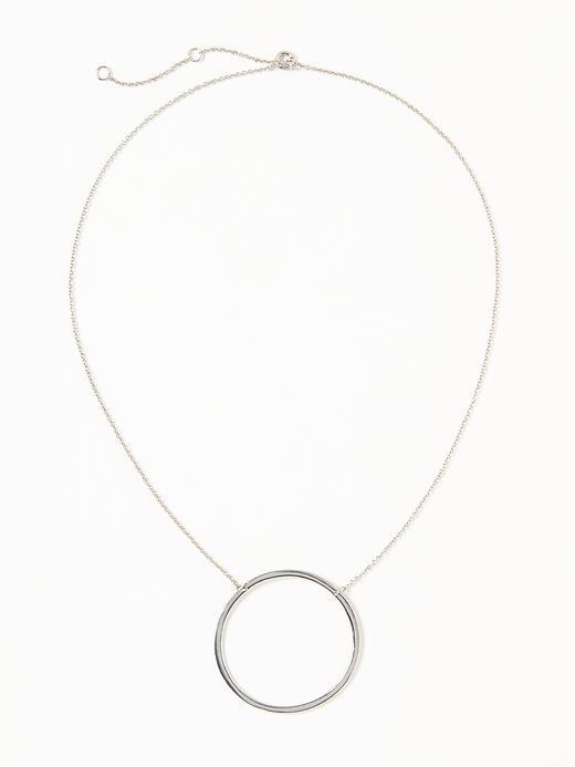 Old Navy Circle Pendant Necklace For Women - Silver