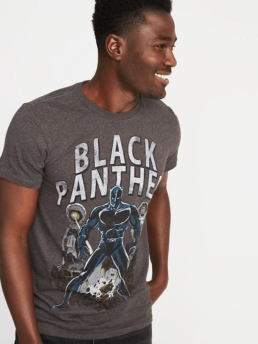 Old Navy Mens Marvel Black Panther Tee For Men Dark Charcoal Gray Size L