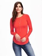 Old Navy Crew Neck Layering Tee For Women - Red Aloud