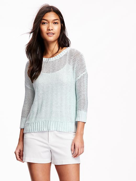 Old Navy Hi Lo Open Knit Sweater - Ice Queen