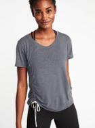 Old Navy Womens Relaxed Side-tie Top For Women Heather Gray Size Xs