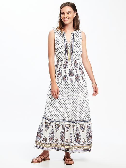 Old Navy Womens Tiered Maxi Dress For Women White Size L