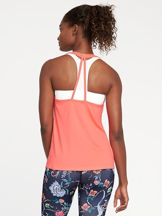 Old Navy Go Dry Strappy Back Tank For Women - Bright Stuff Neon