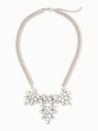 Old Navy Beaded Crystal Flower Necklace For Women - Perry Winkle