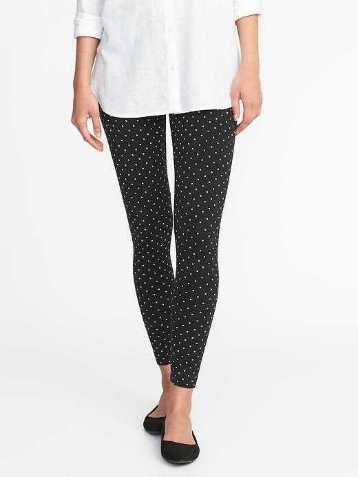 Old Navy Womens Printed Jersey Leggings For Women Black/white Dots Size M