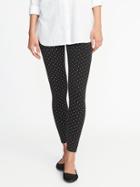 Old Navy Womens Printed Jersey Leggings For Women Black/white Dots Size M