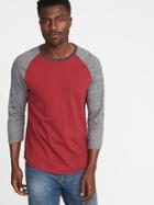 Old Navy Mens Soft-washed Color-block Raglan Tee For Men Very Cranberry Size M
