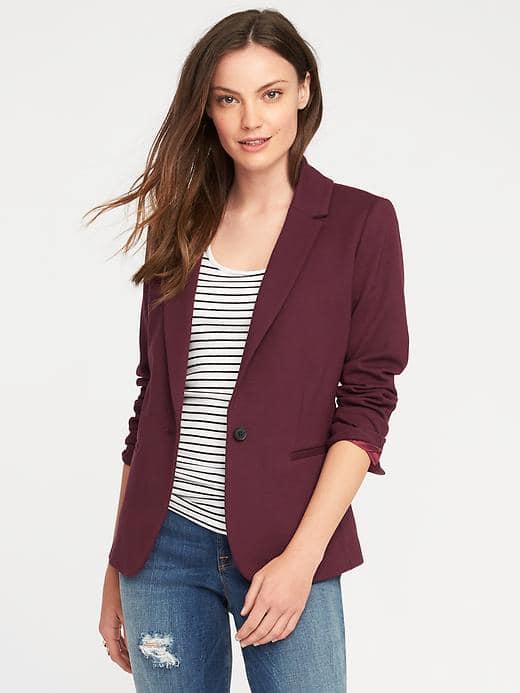 Old Navy Classic Ponte Knit Blazer For Women - Wine Tasting
