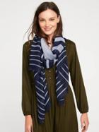 Old Navy Lightweight Printed Scarf For Women - Gray Stripe