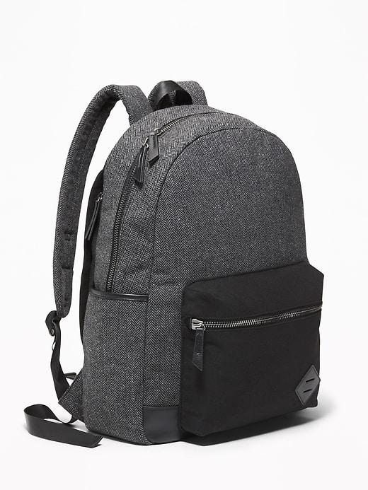 Old Navy Mens Zip-top Backpack For Men Gray Herringbone Size One Size