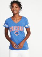 Old Navy Womens Mlb Team V-neck Tee For Women Chicago Cubs Size S