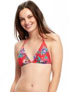 Old Navy Triangle String Bikini Top For Women - Red Floral