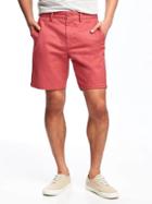 Old Navy Built In Flex Slim Ultimate Khaki Shorts For Men 8 - Berry Red