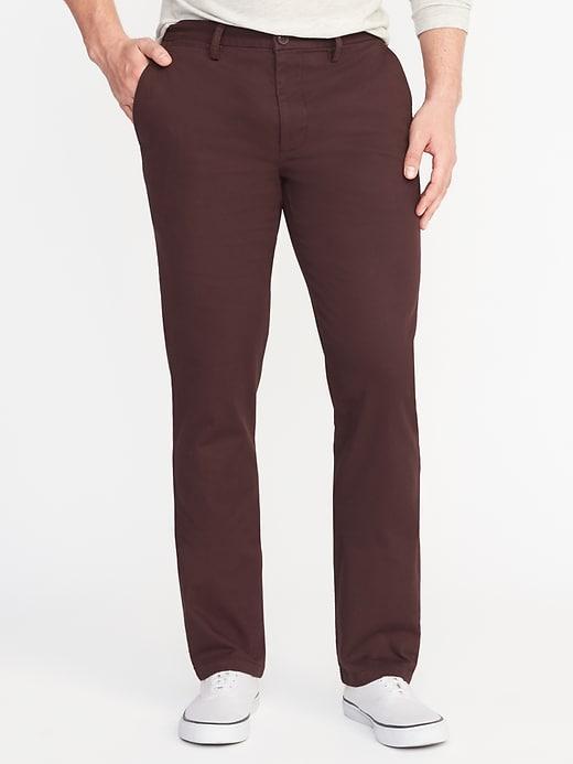 Old Navy Mens Straight Ultimate Built-in Flex Khakis For Men Wined Down Size 30w