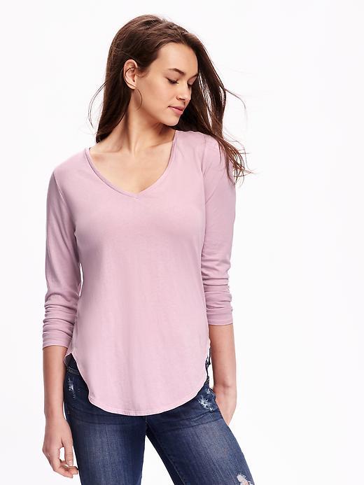 Old Navy Relaxed Jersey Tee For Women - Plum Tonic