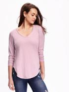 Old Navy Relaxed Jersey Tee For Women - Plum Tonic