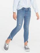 Ballerina Raw-edge Tulip-hem Crop Jeggings