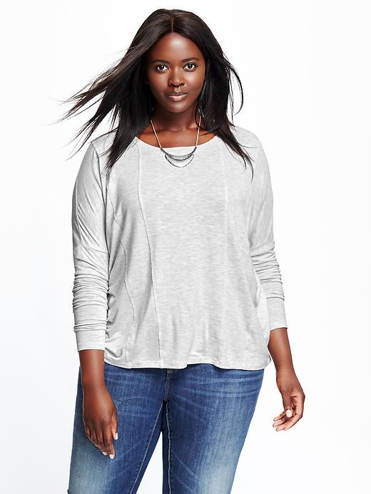 Old Navy Womens Plus Drop Shoulder Soft Tee Size 1x Plus - Bc02 Light Hthr Grey