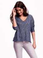Old Navy Slub Knit V Neck Sweater - Lost At Sea Navy