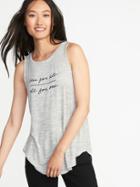 Old Navy Womens Luxe High-neck Graphic Swing Tank For Women One For All, All For One Size Xs