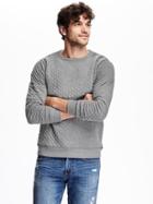 Old Navy Mens Quilted Fleece Sweatshirt Size Xxl Big - Heather Grey