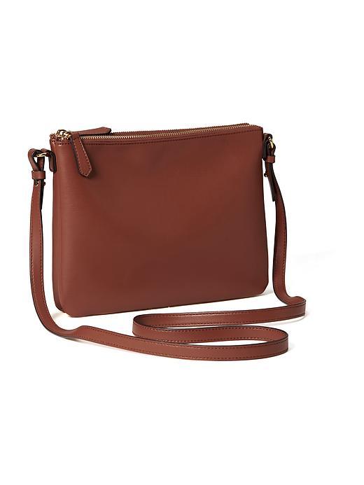 Old Navy Large Double Zip Crossbody Bag For Women - Cognac Brown