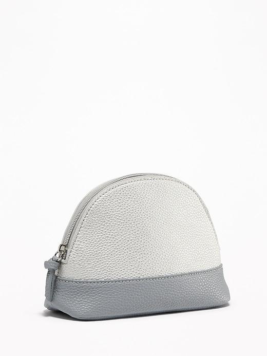 Old Navy Womens Textured Cosmetics Bag For Women Silver Size One Size