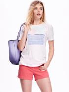 Old Navy Relaxed Graphic Tee - Bright White