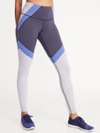 High-rise Elevate Color-block Compression Leggings For Women