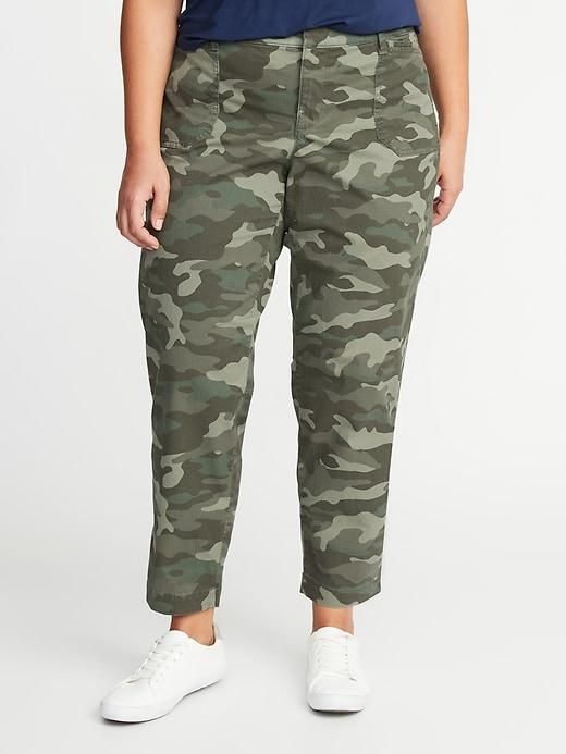 Old Navy Womens Mid-rise Secret-slim Pockets Plus-size Pixie Chinos Camo Size 16