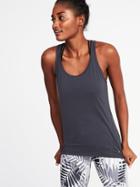 Old Navy Womens Semi-fitted Racerback Performance Tank For Women Dark Heather Gray Size L