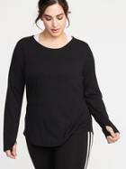 French Terry Surplice-black Plus-size Performance Top
