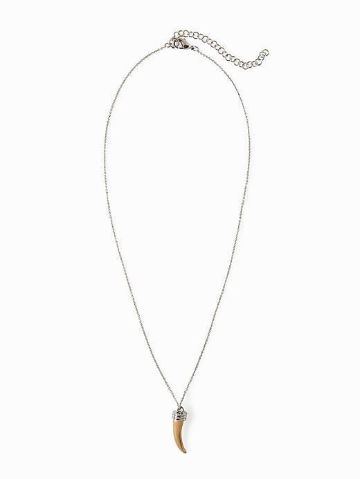 Old Navy Horn Pendant Necklace For Women - Gold