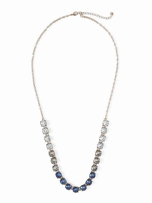 Old Navy Faceted Crystal Chain Necklace For Women - Navy Blue